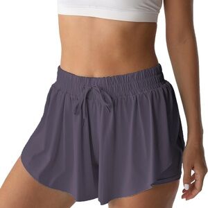 Flowy Athletic Shorts for Women 2-in-1 Double Layer Comfy Shorts with Pocket